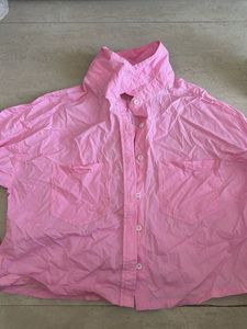 Pink Button-Up Collared Shirt