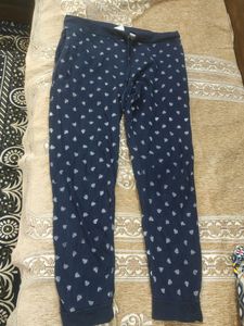 Navy Blue Joggers with Geometric Print