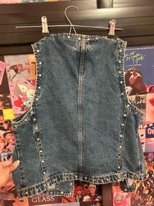 Mango Studded Denim Vest