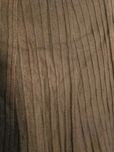 Brown Pleated Knit Midi Skirt