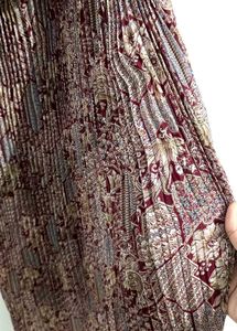 Maroon Printed Midi Dress