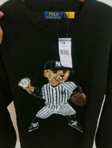 NEW Polo Ralph Lauren BLACK Bear Sweater