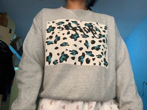 Grey Leopard Print Sweatshirt