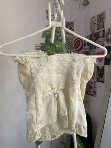 Vintage Lace Trim Corset Top