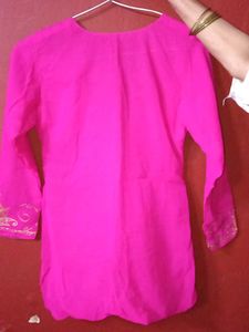 Vibrant Pink Embroidered Ethnic Skirt