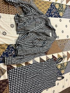 Black &amp; White Gingham Mini Dress with Shirt