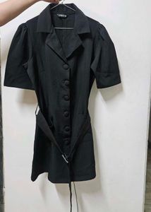 Chic Black Button-Down Dress
