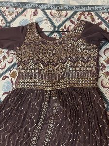 Anarkali kurta set with plazoo and dupatta