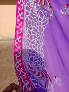 Elegant Purple Saree with Blouse