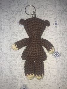 Crocheted Mr Bean Teddy Keychain