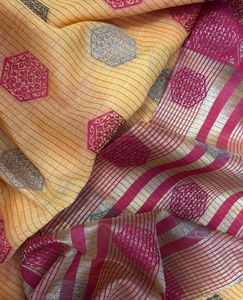 Vibrant Yellow &amp; Red Saree