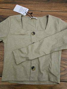 Khaki Crop Top