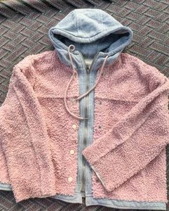Pink Sherpa Hoodie Jacket