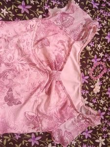 Pink Butterfly Print Top
