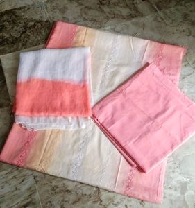 3Piece chikankari soft cotton suit ( unstitched)