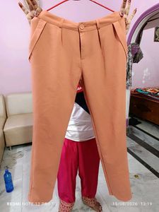 Peach Pleated Trousers