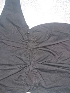 Chic One Shoulder Black Top