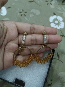 Sparkling Hoop Earrings with Charms