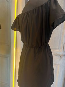 Chic Off-Shoulder Black Romper