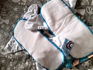 2 Reusable Cloth Diapers - Monkey &amp; Rainbow Prints
