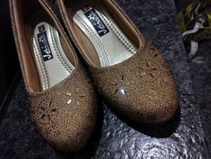 Trendy Glitter✨Gold Ballet heels🎀