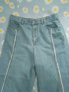 Light Wash Wide Leg Denim Jeans