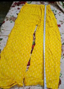 White &amp; Yellow Printed Kurta Set