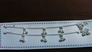 Silver Anklet with Bells # baby girl