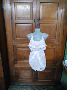 Cute Pink Romper with Lace Trim