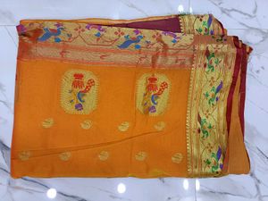 Elegant Yellow Paithani Saree