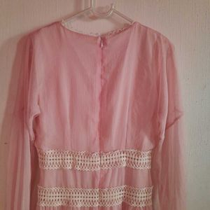 Boho Pink Chiffon Dress