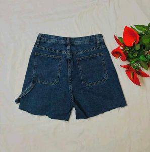 Denim Shorts with Raw Hem