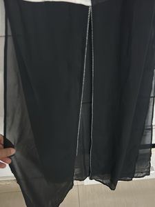 Stylish Sleeveless Black Ethnic Gown