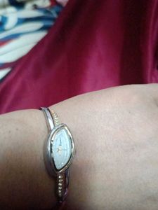 silver kada type ladys watch