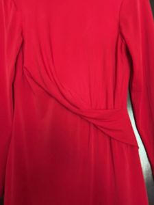 Vince Canuto Elegant Red Long Sleeve Dress