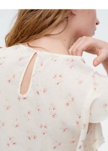 Floral Flutter-Sleeved Blouse