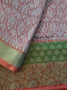 Cotton Saree With Attached Blouse Pc