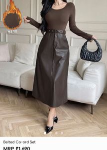 Chic Faux Leather Midi Dress