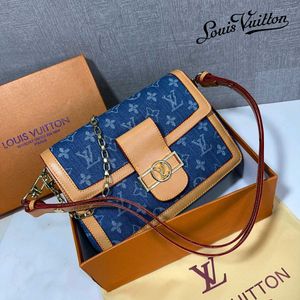 LOUIS VUITTON DENIUM DAUPHINE MM SATCHEL BAG
