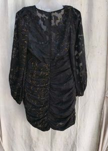 78209. Chic Black Embellished Mini Dress