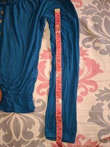 Teal Button-Up Long Sleeve Top
