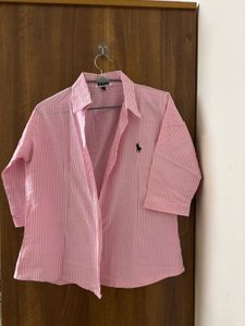 Pink Striped Button-Up Shirt