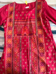 Ahika Red Printed Kurti