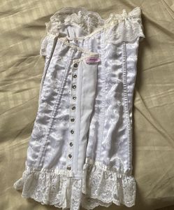White Lace Trim Corset Top