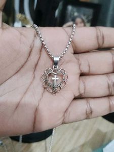 Heart Cross Pendant Necklace