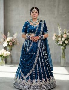 Elegant Blue Lehenga Choli Set