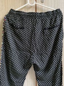 Boho Patterned Black Palazzo Pants