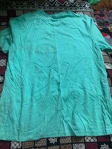 Aqua Green Anime Graphic T-Shirt