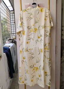 Flowy Floral Print Midi Dress