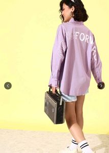 Casual Lavender Button-Up Shirt